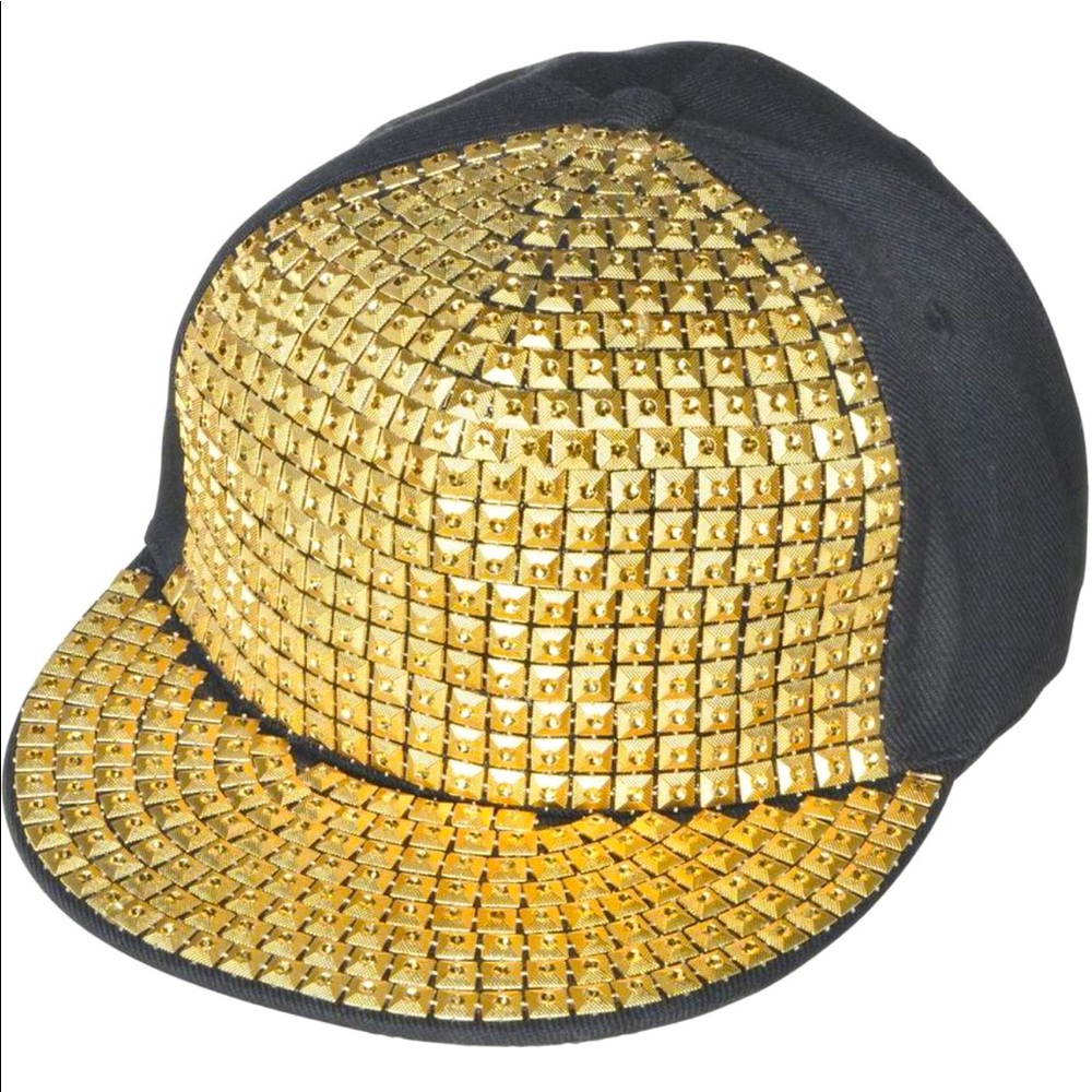 Gold Studded Hip Hop Hat/Cap